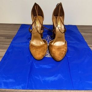 Aquazzura Brown Suede D’Orsay Pump